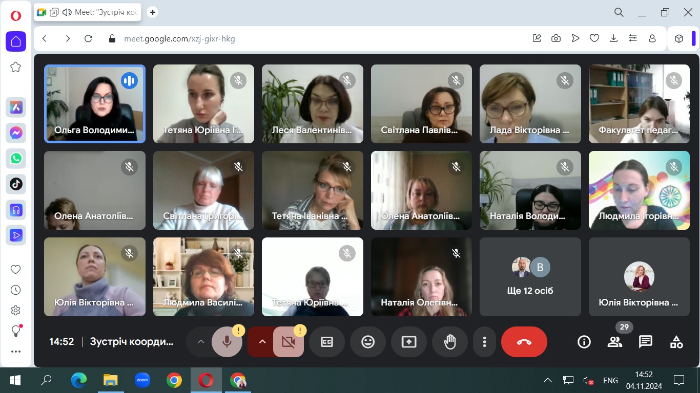 Консультаційна зустріч координаторів проєкту з випускниками тренінгової програми 04 листопада 2024 року
